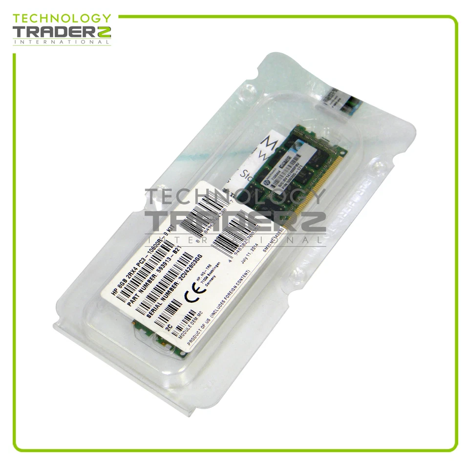 500205-171 HP 8GB PC3-10600 DDR3-1333MHz ECC Memory 593913-B21 *Factory Sealed* - Image 1 of 1