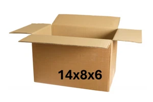 14" x 8" x 6" CARDBOARD BOX - 32 ect - SINGLE BOX - Picture 1 of 3