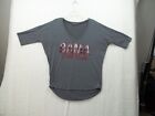 Bama Roll Tide Womens 3/4 Sleeve V Neck Gray Polyester T Shirt Size L Gameday