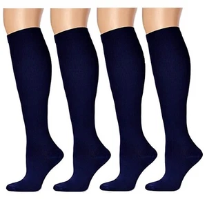 4 Pair Sm/Med Navy Graduated Compression Socks Support Stockings Men's Women's - Picture 1 of 6
