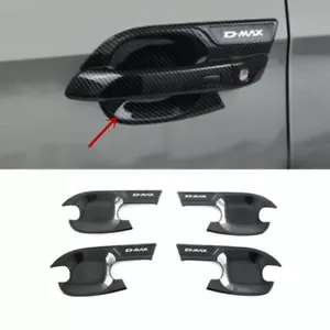 Carbon Fiber Exterior Door Handle Bowl Cover Trim For Isuzu D-Max Dmax 2021-2024 - Picture 1 of 6