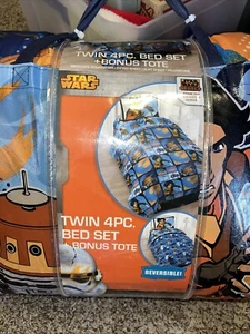 NEW STAR WARS TWIN SZ Reversible Comforter/Fitted/Flat Sheet/Pillowcase Rebels - Picture 1 of 12