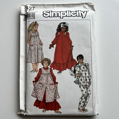 Simplicity 9427 Pinafore Sleepwear Sewing Patterns Girls Size 7 - 14 UNCUT BN - image 1 of 4
