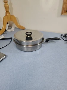 Lustre Craft 3 Ply 18-8 Stainless Steel 9.5" Skillet pan w/ tall dome Lid USA  - Picture 1 of 8