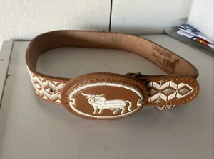 Calzatti Boots. Leather Belt. Boys Western Embroidered. Cinto Piteado De Niño. - Picture 1 of 8