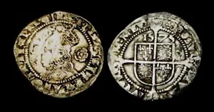 X093: 1575 Elizabeth 1st Hammered Silver Threepence, im Eglantine - x2 dies only - Picture 1 of 3