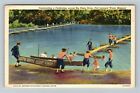 Wood MO-Missouri, Footbridge Big Piney River  Ft. Leonard Vintage Linen Postcard