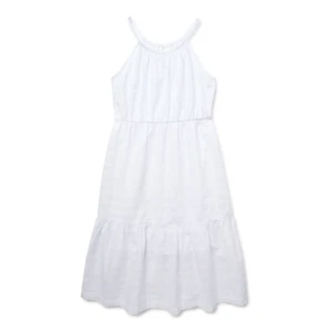 Wonder Nation Girls Woven Maxi Dress White New sizes S(6-6X), M(7-8), L(10-12) - Picture 1 of 7