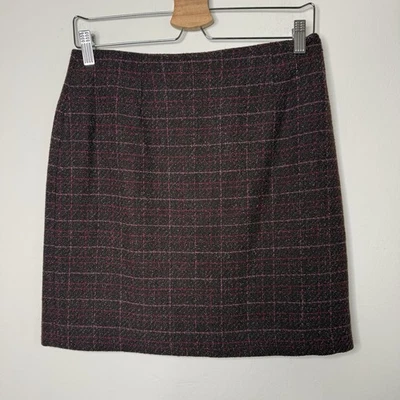 Маленький изысканный размер 6 с подкладкой шерстяная смесь клетку твид мини юбка нарядный опрятный - Изображение 1 из 4