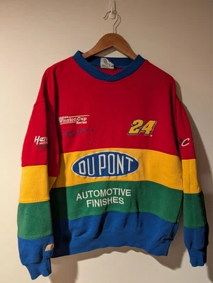 Винтажная большая толстовка 90-х Nascar Jeff Gordan Chase подлинная Dupont Rainbow - Изображение 1 из 4