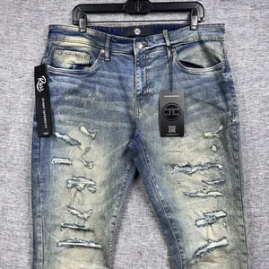 Jordan Craig Ross Skinny Tapered Fit Jeans 38x34 NWT Distressed Desert Storm - Picture 1 of 18