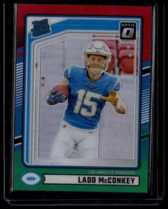 2024 Donruss #328 Ladd McConkey Optic Rated Rookies Preview Red and Green - Picture 1 of 2