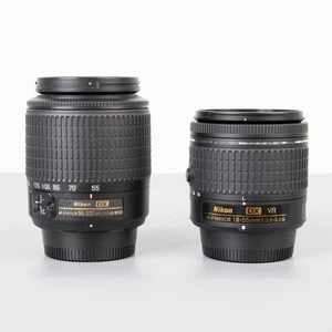 Nikon AF-P DX 18-55mm and AF-S 55-200mm lenses - for parts or not working - Picture 1 of 7