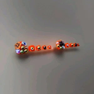 Toe Press On Nails Halloween Orange 3D Bling Nägel Kleber inklusive - Bild 1 von 3