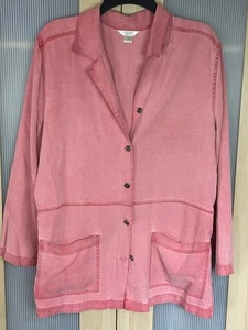 Coldwater Creek Silk Light Jacket Sz S Coral Boho Top Lagenlook Coastal Beach - Picture 1 of 4