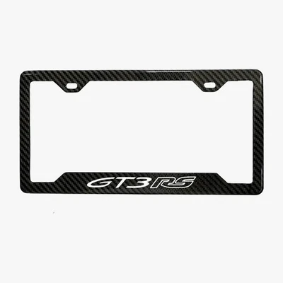 Soporte de marco de matrícula de fibra de carbono para Porsche GT3RS Real 3K TwillWeave Foto 1 de 4