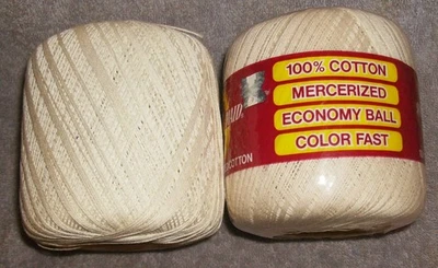 2 PC ECRU KNIT CRO-SHEEN CROCHET THREAD 350 YARD X 2 = 700YARDS 100% COTTON - Image 1 of 4