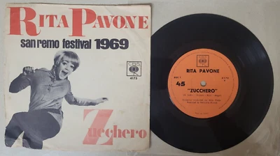 RITA PAVONE ‎– SAN REMO FESTIVAL 1969 ISREALI PRESS ZUCCHERO/NOSTALGIA ISRAEL - Image 1 of 2