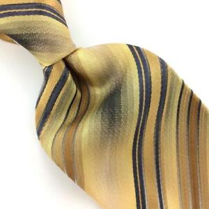 CROFT BARROW Striped Khaki Gold Dark/Gray Woven Silk Necktie Ties Tie IF11-425