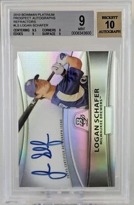Bowman Platinum Prospect 2010 autógrafos refractores Logan Schafer radiocontrol BGS 9 como nuevo - Imagen 1 de 3