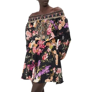 Camilla Dress Size XL AU 16 / US 12 Libertine Lady Print Silk Off Shoulder Mini - Picture 1 of 10