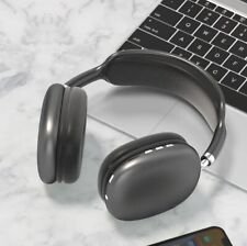 Wireless Black Bluetooth Headphones With Mic Noise Cancelling + Stereo Sound