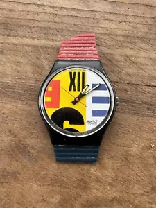 Reloj Swatch Nine to Six GB117 1987 vintage sin correa - Imagen 1 de 7