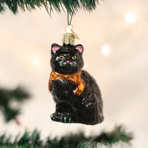 OLD WORLD CHRISTMAS HALLOWEEN KITTY GLASS HALLOWEEN CHRISTMAS ORNAMENT 26033 - Picture 1 of 3