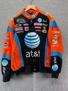 Vintage AT&T Nascar Jacket Mens Large Orange Black Chase Authentics Drivers Line - Picture 1 of 13