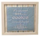 Gisela Graham Framed Embroidery 'A balanced diet is a cookie in each hand'