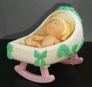 Vintage Cabbage Patch Rocking Baby Cradle Tomy 1980’s And Baby **As-Is Read** - Picture 1 of 7
