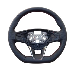 Volante NUOVO IN PELLE 2018 - FORD TRANSIT CUSTOM MK8 PUMA MK2 FONDO PIATTO - Picture 1 of 7