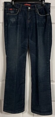 Женские джинсы Us Polo Assn размер 11/12 темная стирка искусственно состаренные прямые штанины джинсовая ткань - Изображение 1 из 4