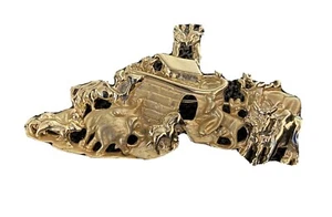 Vintage Schmuck Arche Noah Brosche 2 1/2 Zoll mal 1 1/2 Zoll. - Bild 1 von 4