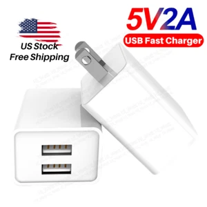 USB Fast Charger Block Dual Port Power Adapter 2PACK For iPhone 15 14 13 12 11 8 - Picture 1 of 12
