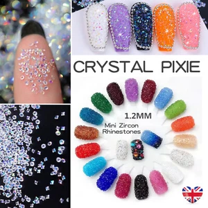 CRYSTAL PIXIE Rhinestones 3D Nails Micro Zircon 1.2mm Mini Nail Art DIY Diamond - Picture 1 of 32
