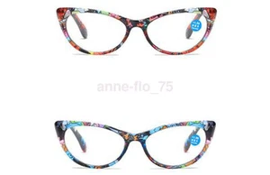 1.0 ~4.0 Cat Eye Reading Glasses Blue Light Blocking Spring Hinge Ladies Reader - Picture 1 of 10