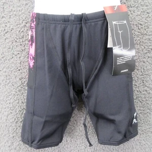 TYR Boys Jammer Fitness Shorts Black Pink Drawstring Stretch Lion USA 22 New - Picture 1 of 10