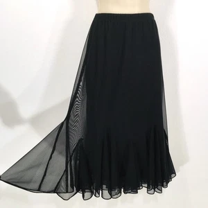 Vtg Xscape By Joanna Chen Sheer Mesh Panels Skirt Sz 16W Lined Fairy Whimsy Goth - Picture 1 of 11