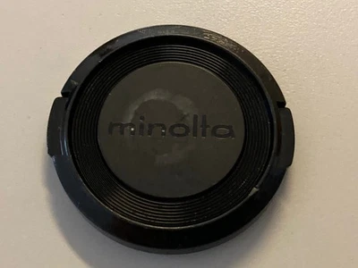 Minolta Genuine 49mm Black / Silver Snap On Front Camera Lens Cap - Image 1 of 2