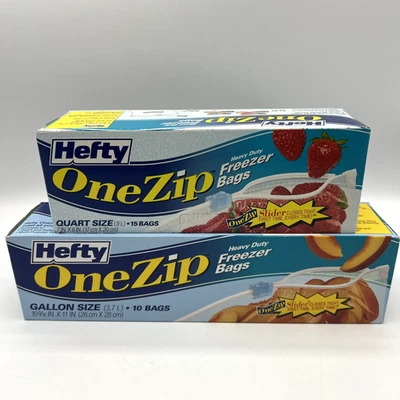 Bolsas de congelador de alta resistencia de una cremallera de colección de los años 90 utilería de almacenamiento de cuarto de galón Foto 1 de 4