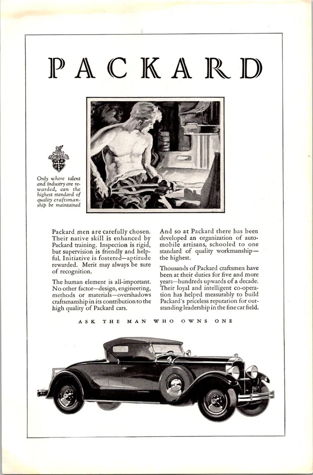 Packard Automóvil Vintage 1927 Anuncio Impreso Transporte Coche Efímero Foto 1 de 1