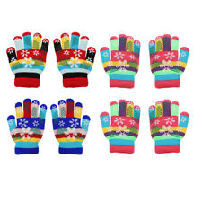  4 Pairs Gloves Toddler Snow Winter Plush Rainbow Finger Mittens Christmas