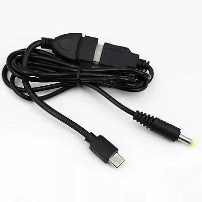 USB-C USB Type C Charging Cable Leads for SONY PSP 1000 2000 3000 DC4.0 - Image 1 of 4