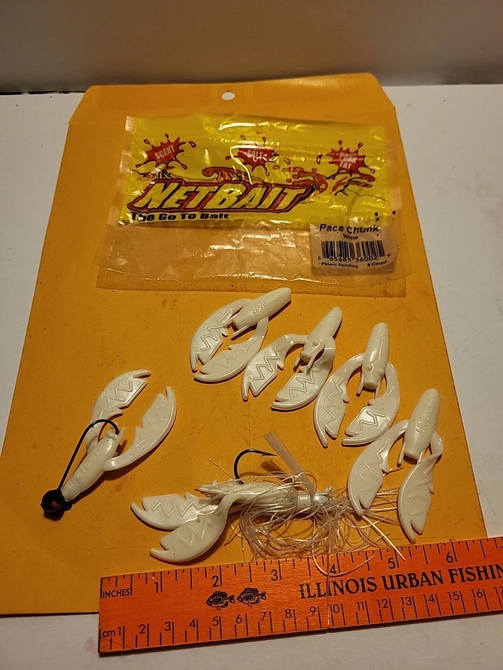NETBAIT PACA CHUNK WHITE 6 шт. w/(2) Jigheads - мягкий пластиковый рыболовная приманка - Изображение 1 из 3