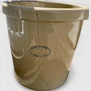 Antigua vasija Marshall Pottery Inc de 5 galones Marshall Texas agrietada - Imagen 1 de 7