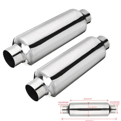 2X Silenziatore Scarico in acciaio inox universale per auto racing sportivo 57mm - Imagen 1 de 4
