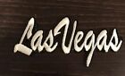 Las Vegas patch à fer brodé - Apprx. 5"x 2" blanc avec garniture noire joli !