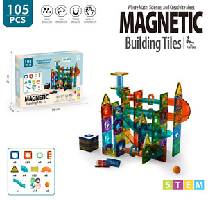 105Tiles Magnet Marble Run-Speedy Magnetic Race Track Building Blocks Toys