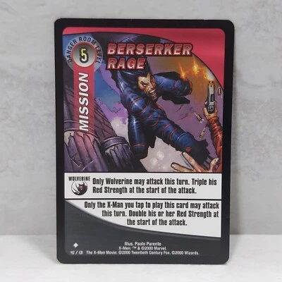 Marvel X-Men #42 Mission Berserker Rage Trading Card WOTC 2000 TCG CCG - Image 1 of 2